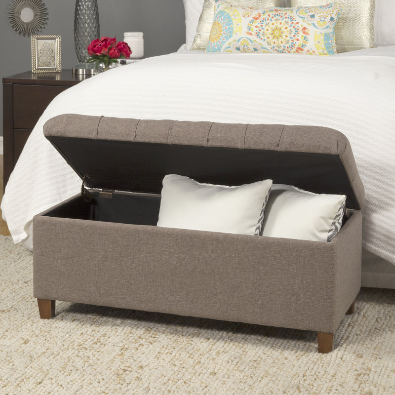 Allessandra Upholstered Storage Bench, Brown
