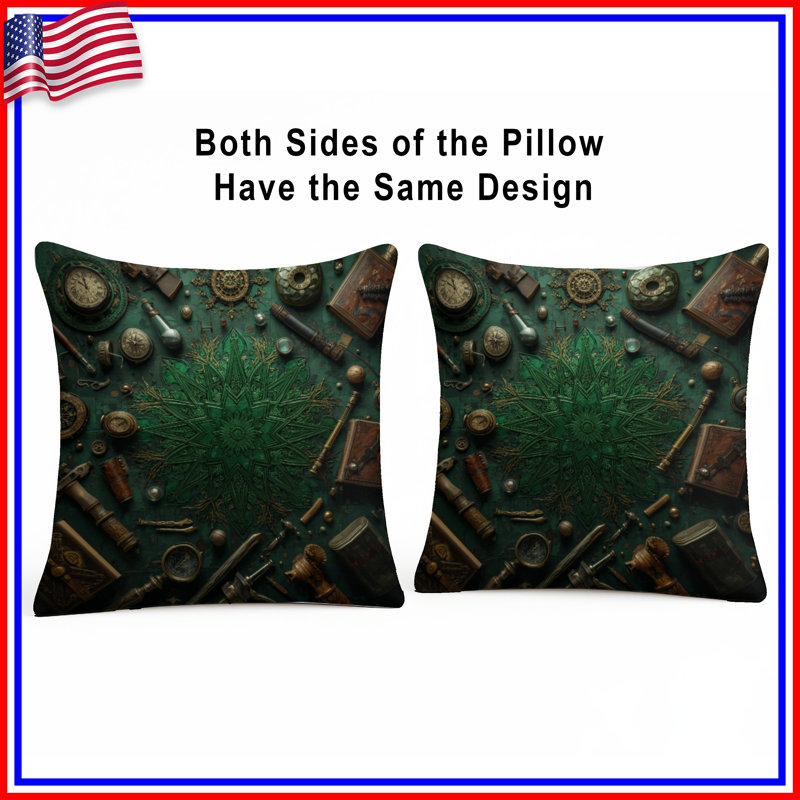 Coussins décoratifs Steampunk Compass Collection, 26 x 26 pouces