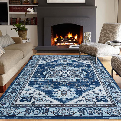 Abstract Machine Printed Area Rug