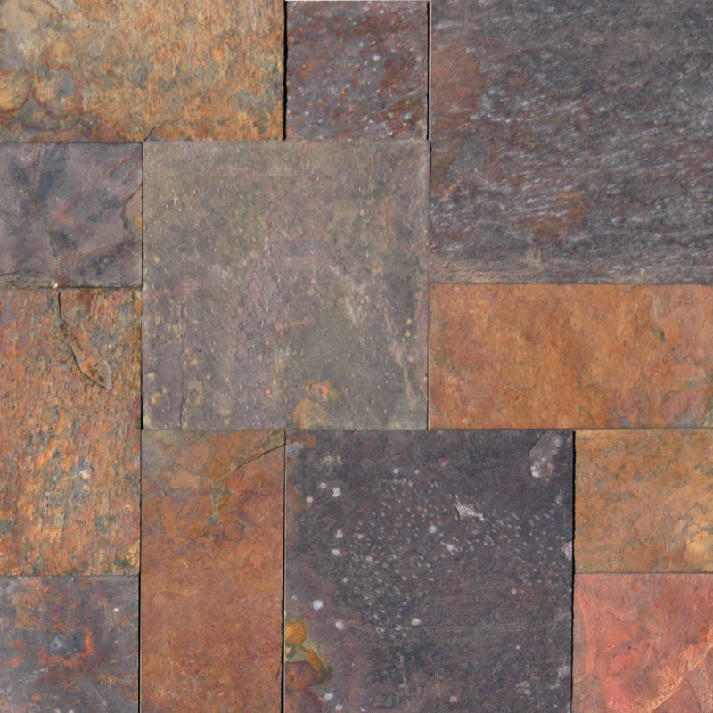 Autumn Fusion Pattern Gauged Slate Floor and Wall Tile