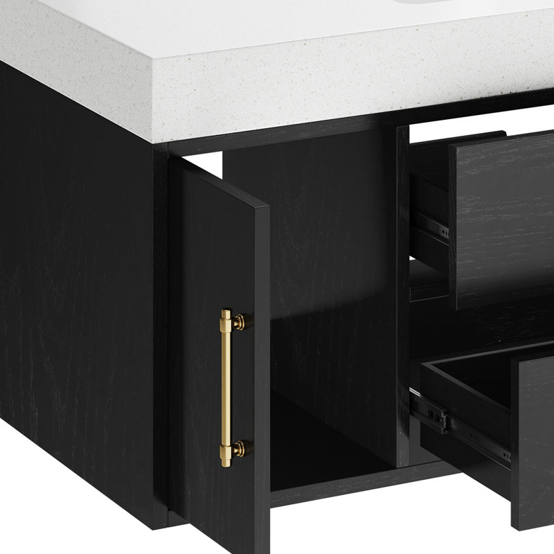  48 Inch Black Floating Bathroom Vanity
