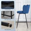 Upholstered Counter Stool with Metal Frame-325673551