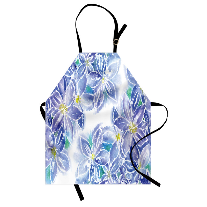 Tablier bleu East Spring Home unisexe, bouquet de printemps, taille adulte, bleu jaune