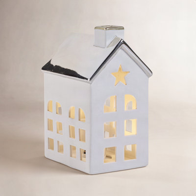 2-Piece Lighted Porcelain Village House Set
