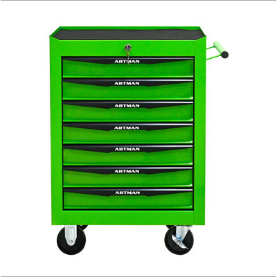 Coffre à outils roulant en métal avec 7 tiroirs, armoire à outils à 7 tiroirs de 20 po avec glissières à roulement à billes, coffre à outils en acier