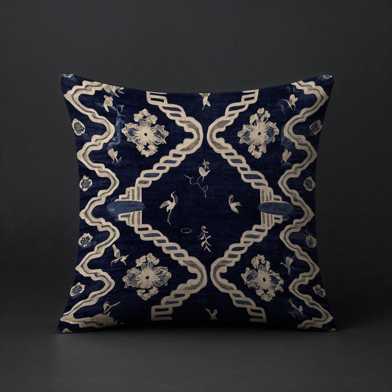 Coussin décoratif intérieur / extérieur gris Modern Modern, Gris / noir / géométrique beige 2, Carré 16 po