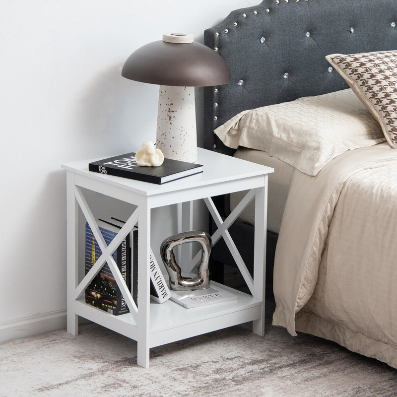 51 cm W Bedside Table, White