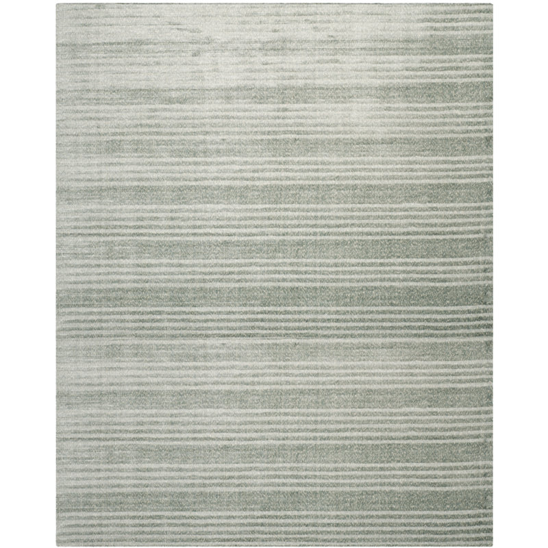 Borst Hand Loomed Viscose Solid Color Rug, Rectangle 8' x 10'