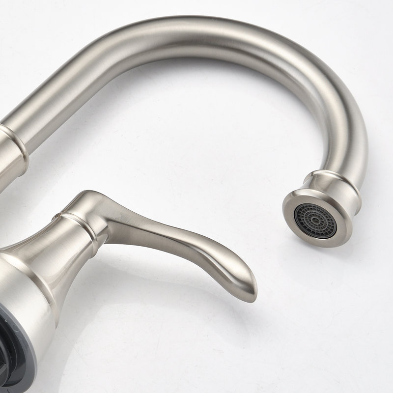 Robinet pour salle de bain avec ensemble de bonde, Nickel brossé