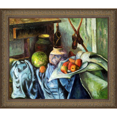 " Still Life With Ginger Jar And Eggplants " by Paul Cezanne Painting Print