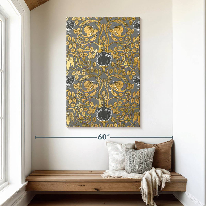 Kerner Gold Floral Vines, 48" H x 32" W