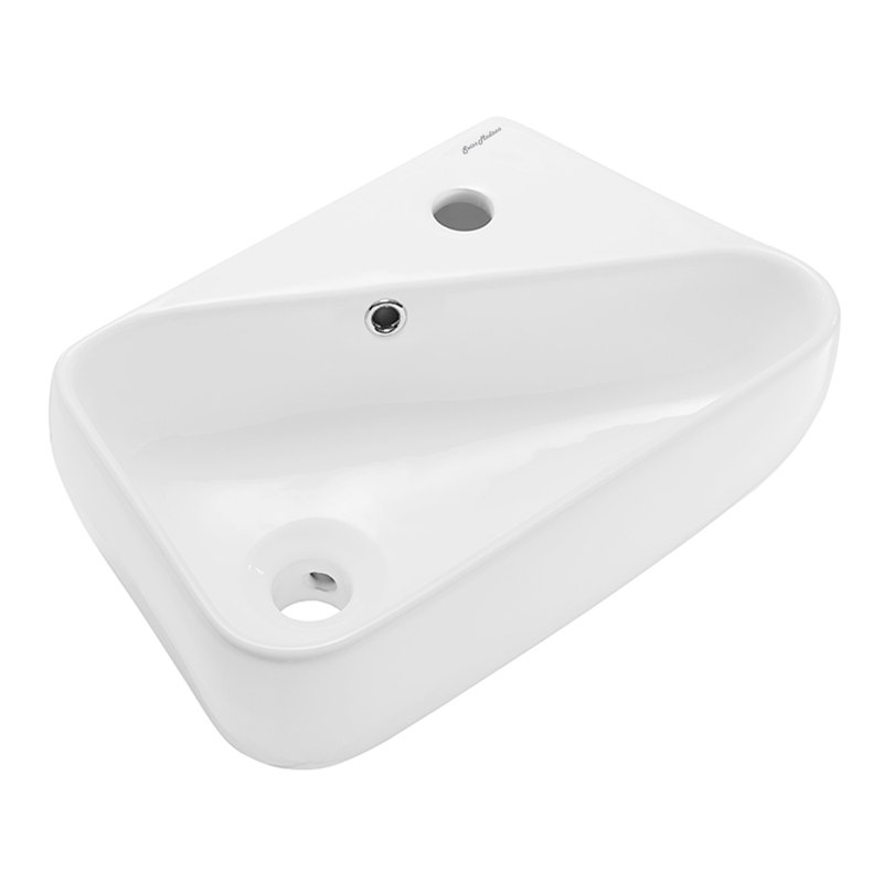 Voltaire Plaisir 18 x 11 Ceramic Wall Hung Sink with Right Side Faucet Mount