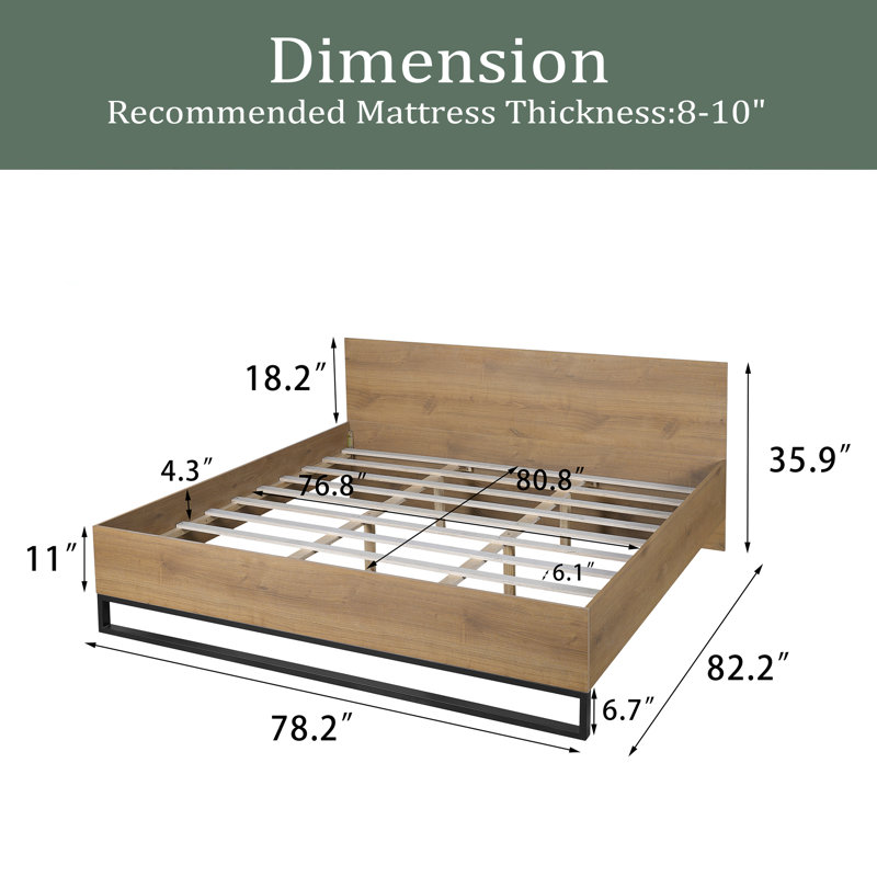 Engineered Wood Bed Frame, King