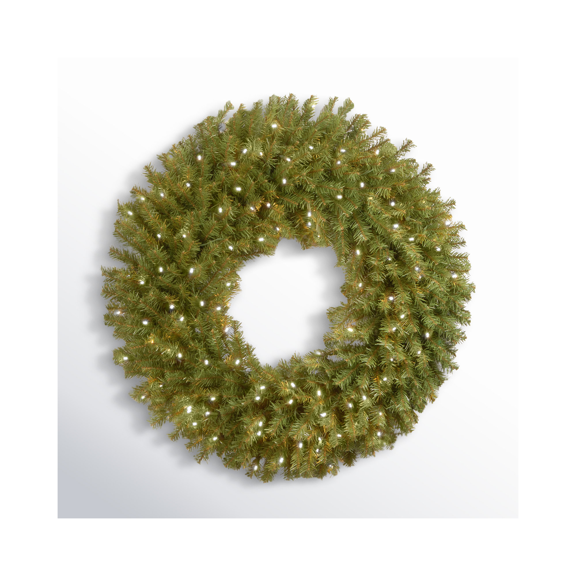 The Holiday Aisle® Norwood Fir Wreath with Lights, Unlit, 30"