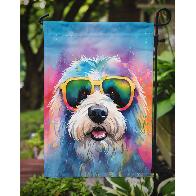 Drapeau de jardin Hippie Dawg, Berger anglais marine