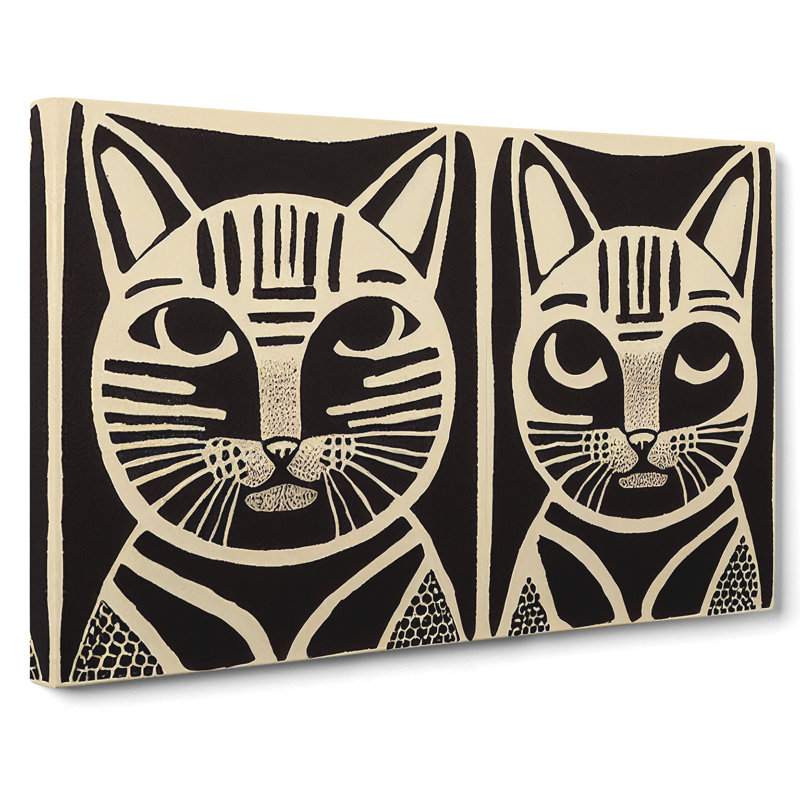 Modern Cat Art Abstract - Wrapped Canvas, 35cm H x 50cm W x 3cm D