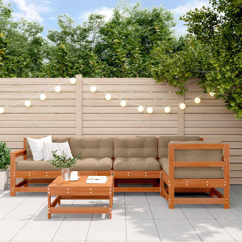  Garden Lounge Set 7 Pcs Solid Pine Wood Outdoor Furniture Modular Patio
