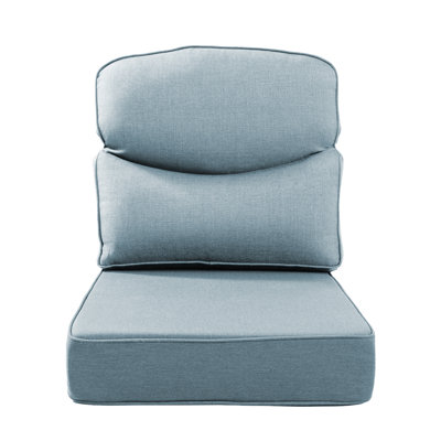 Deb Outdoor Patio Crescent Shape 6" Thick Seat & Back Furniture Cushion Set With Removable Cover