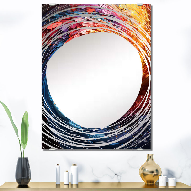 Dalvin - Miroirs muraux décoratifs à spirales abstraites, 40 po x 30 po