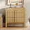 Classeur en bois à 3 tiroirs de 31,5 po de largeur, à profil courbé, armoire de rangement de bureau Mid-Century moderne pour salle d'étude, salon