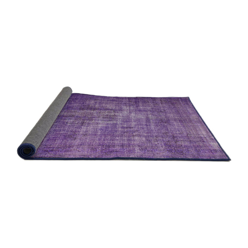 Tapis de zone mauve contemporaine, Rond 7 pi