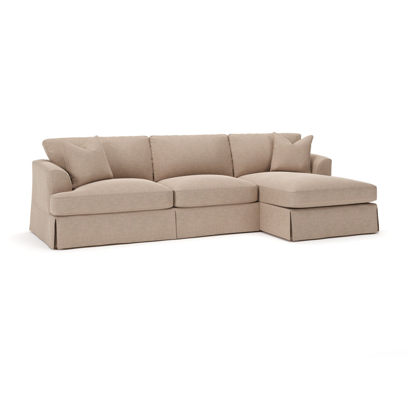 Lucia Chaise Sectional, Conversation Linen Basketweave, Right Hand Facing