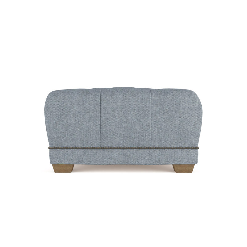 Hudson Ottoman, Plush Velvet Oyster, Weathered