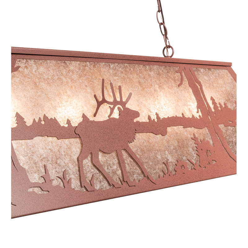 6 - Light Pendant, Rust, 43" H x 48" W x 17" D, Silver Mica