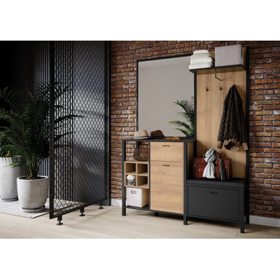 Lorrayne Hall Tree 144.5cm Wide with Shoe Storage