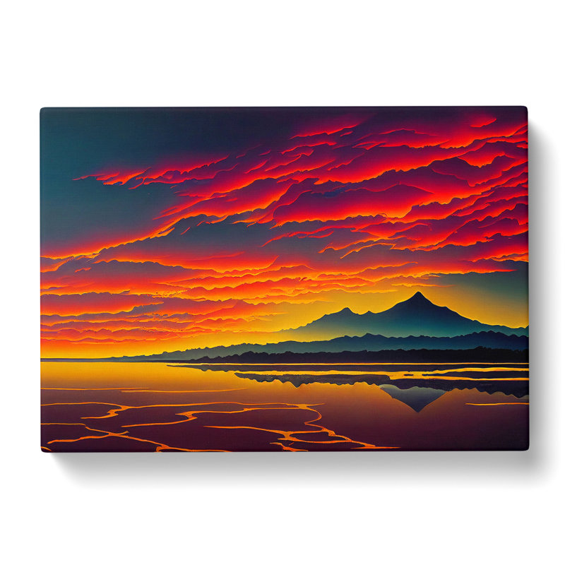 King Ocean Sunset - Wrapped Canvas, 35cm H x 50cm W x 3cm D