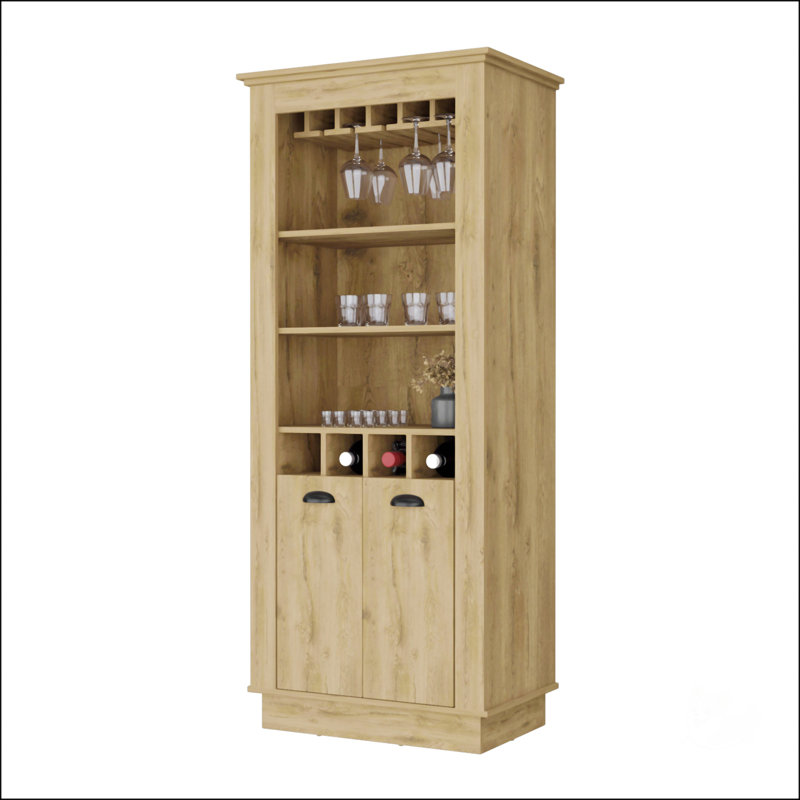 Armoire-bar à vin Macadamia, Brun