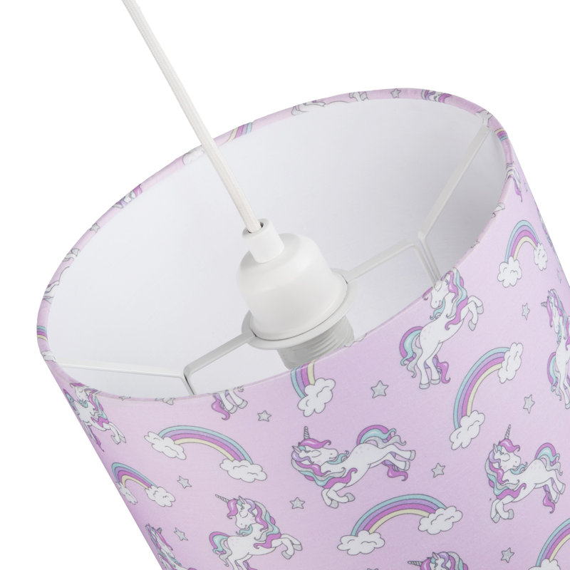 18 cm H Drum Cotton Blend Lamp Shade ( Screw On ) in Pink