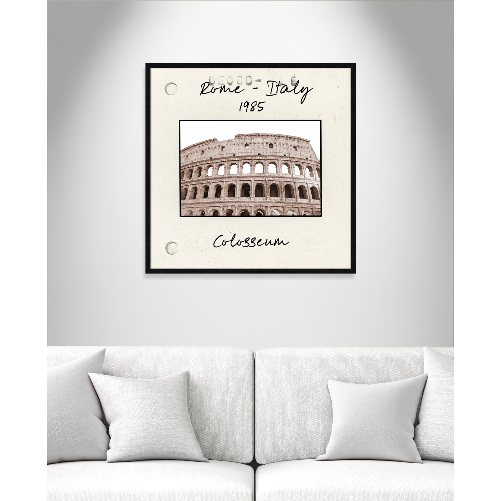 Rome, Italy - Colosseum Print by Natalie Carpentieri, Black Single Picture Framed Paper, 32" H x 32" W x 0.75" D