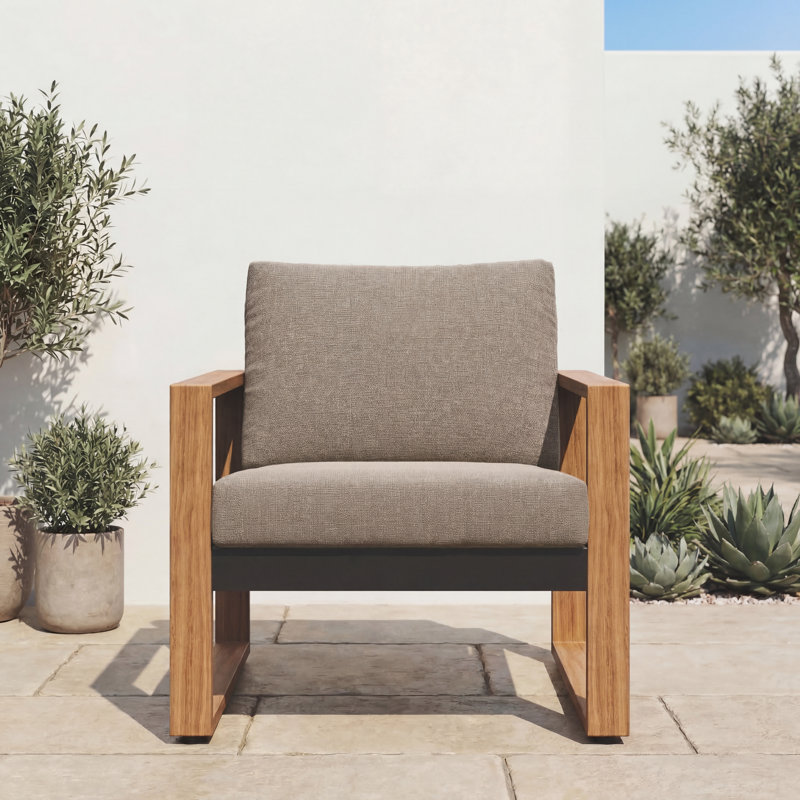 Ensemble de coussins de siège et de dossier de 25 po de large Sunbrella® avec coussin de siège extra épais de 5 po, Brun