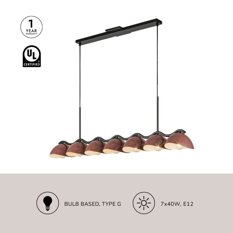 Atlas 42-in Black Linear Pendant