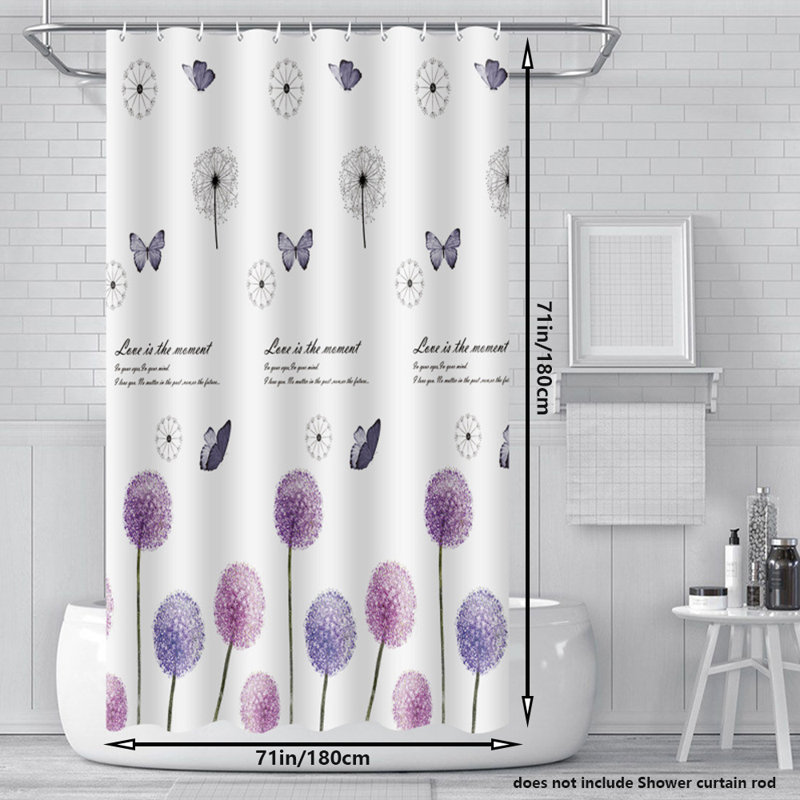 Rideau de douche avec crochets inclus