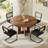 47 Inch Farmhouse Round Dining Kitchen Table Set for 4-440676442-440676437-442027636