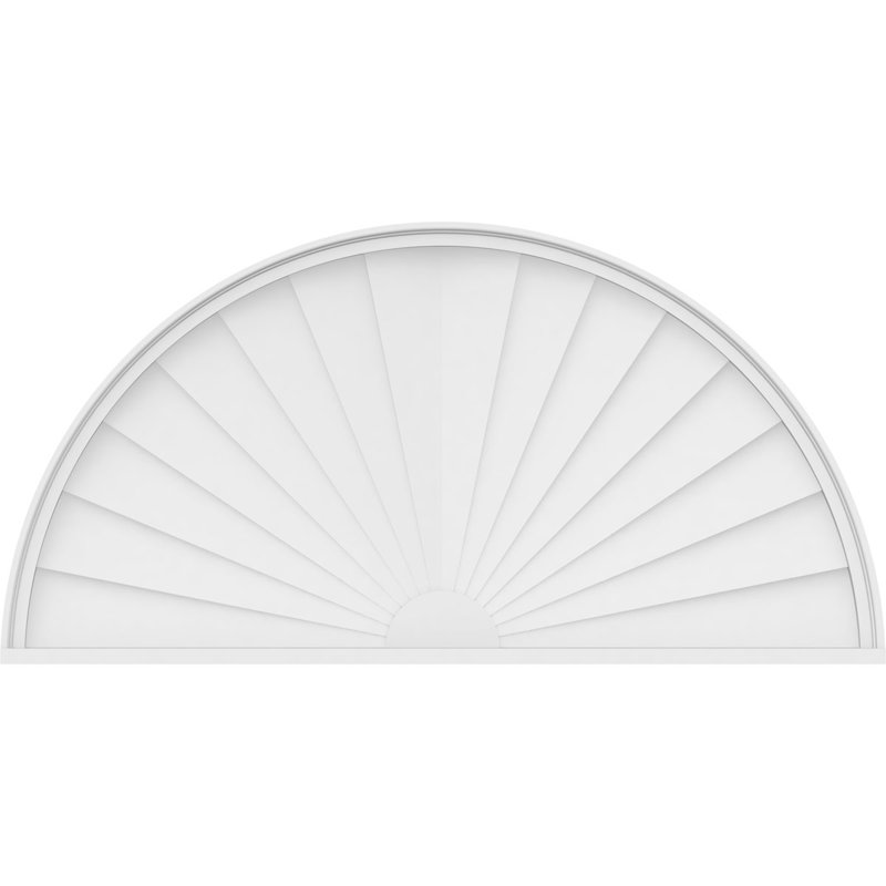 Demi-cercle à fronton en PVC de qualité architecturale Sunburst, H 28 po x l 56 po x P 2 po