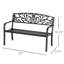 Banc de jardin 2 places Eells 50 po pour cour, pelouse, porche, noir