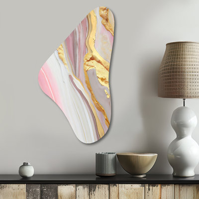 Haider - Abstract Marble Boomerang Shape Assymterical Metal Wall Art