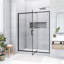 60 po X P 71 po Porte de douche à cadre pivotant H au fini noir mat