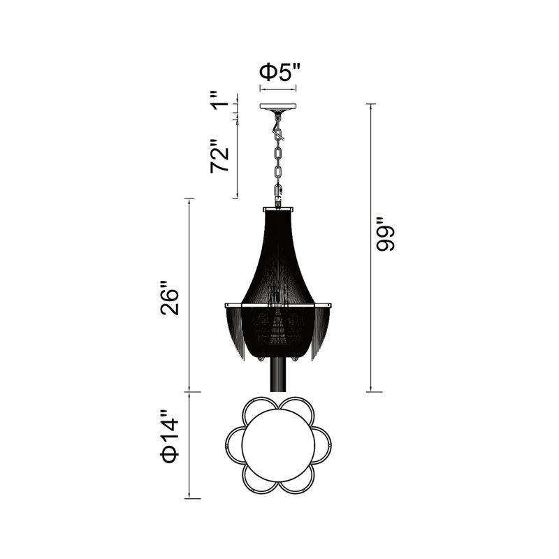 Bane 7 - Light Dimmable Empire Chandelier