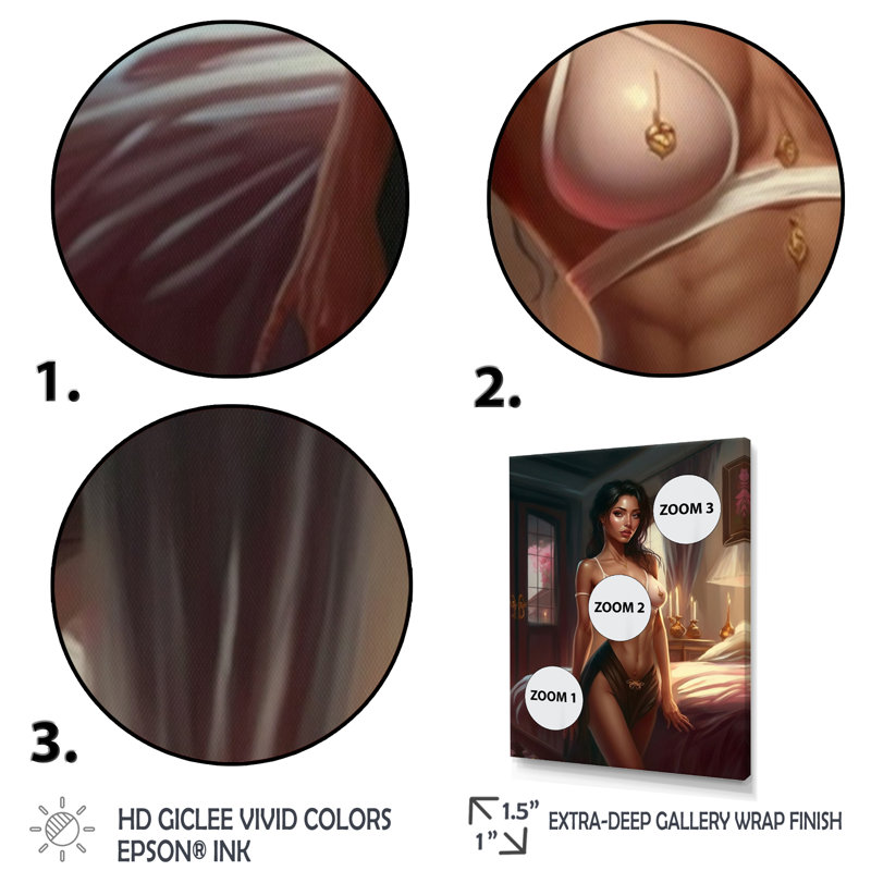 «Gorgeous Morning Glory V - Woman Sensual», ensemble d'art sur toile, H 28 po x l 36 po x P 1 po