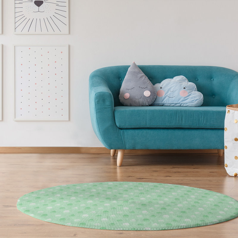 Tapis à rayures petits gâteaux green area, Rond 5 pi