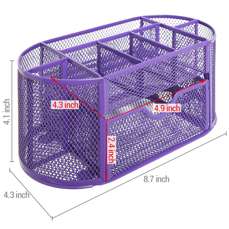 Jorga 8 Compartment Metal Desk Organizer