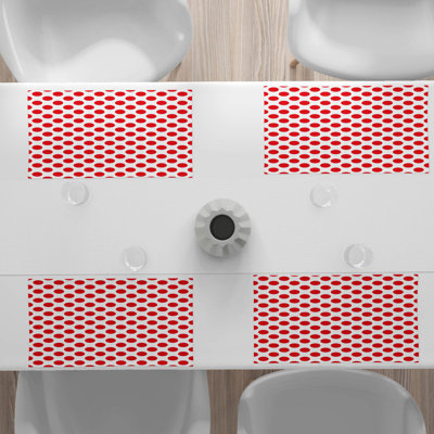 Polyester Polka Dots Rectangle Placemat