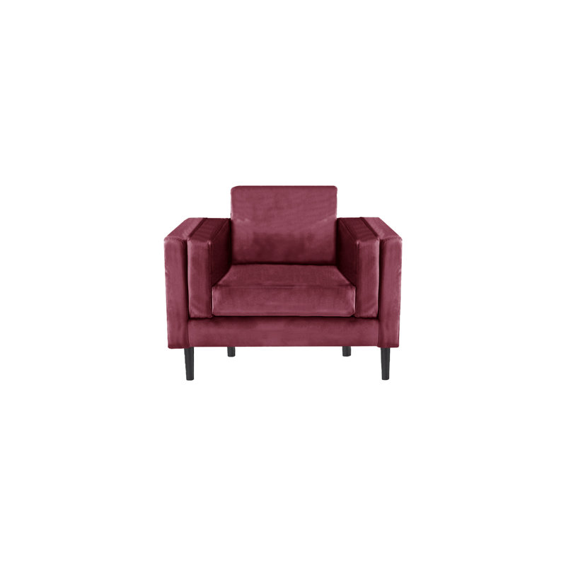 Deavian Velvet Armchair, Deep Red