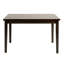 Table de salle à manger en bois de cerisier foncé foncé 5 pièces, table en bois et 4 chaises avec revêtement en similicuir noir, peu encombrant, avec rembourrage