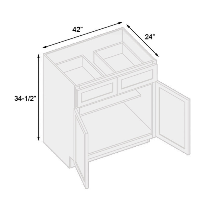 Armoire inférieure standard l 42 po blanc mat