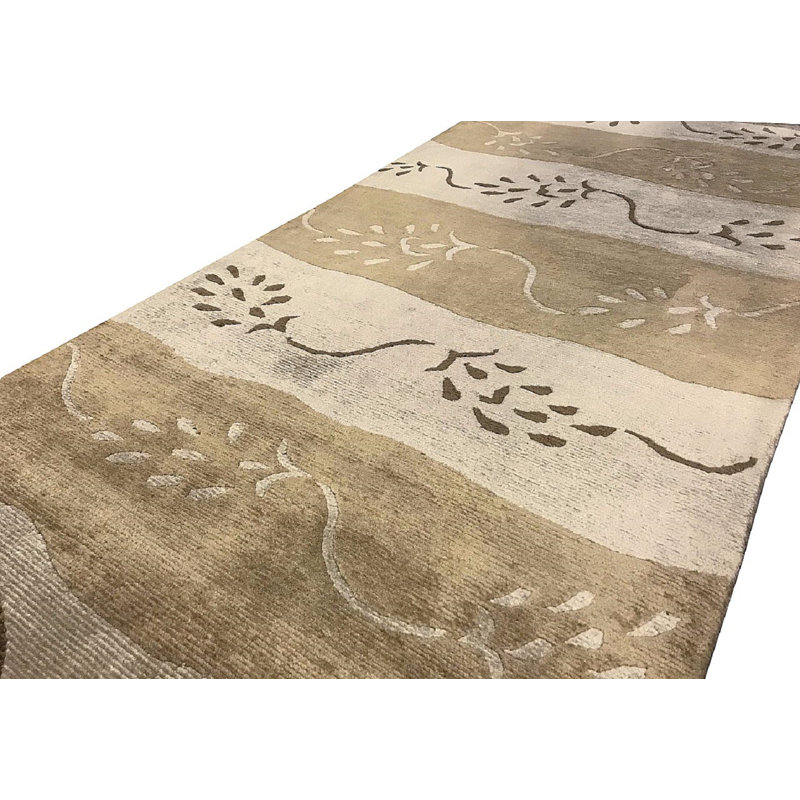 Chemin de table beige noué à la main de haute qualité